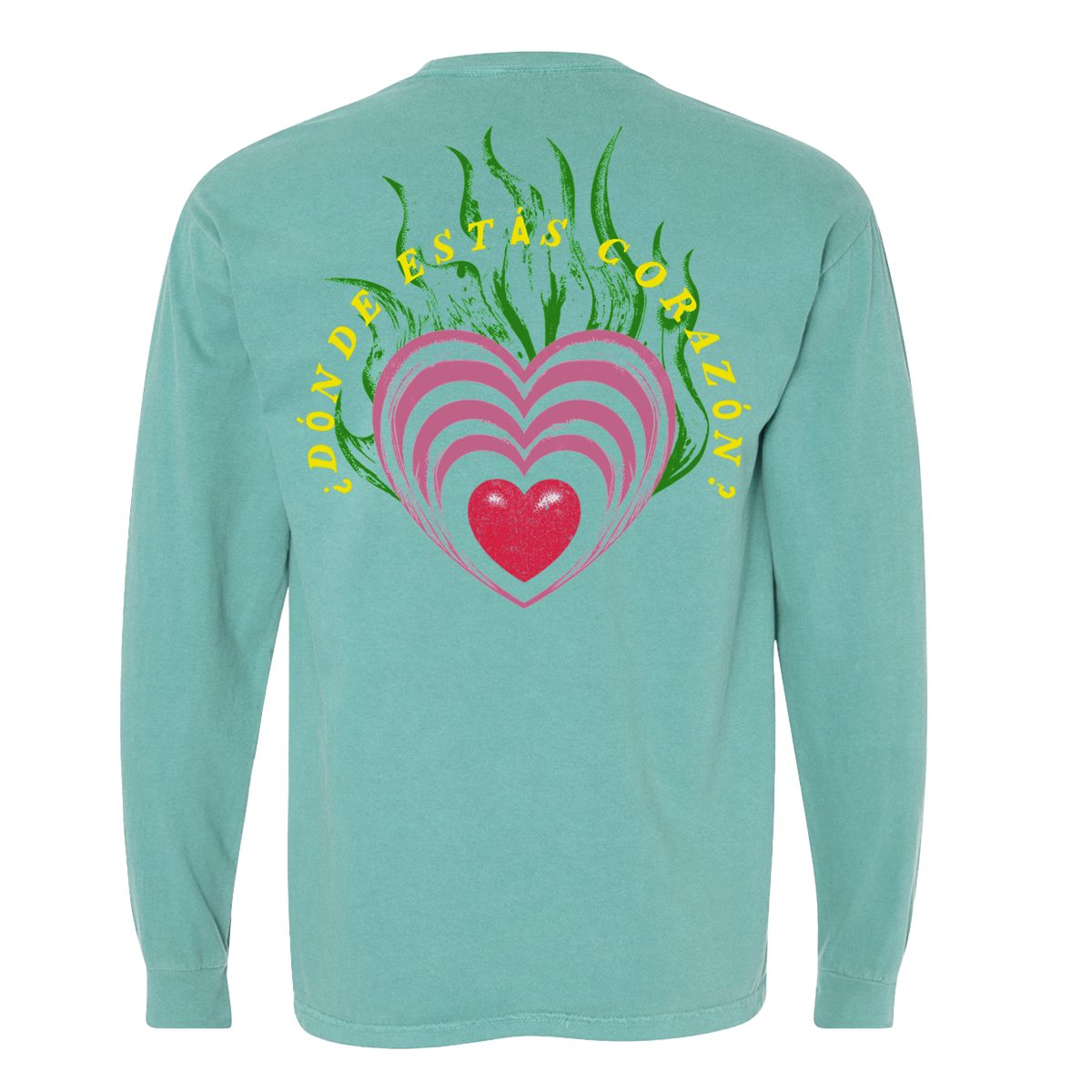 ¿Dónde Estás Corazón? Pocket Longsleeve Tee - Seafoam