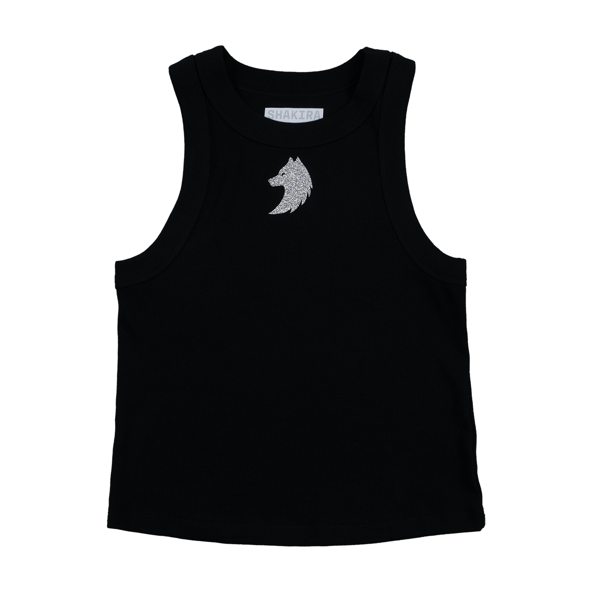 Bling Wolf Tank - Black and Silver