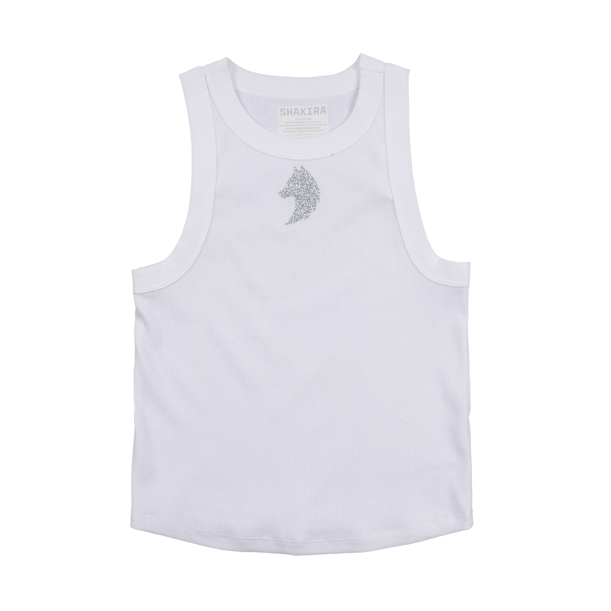 Bling Wolf Tank - White and Silver