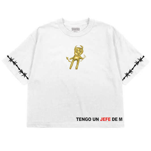 Tengo Un Jefe De M Crop T-shirt - White
