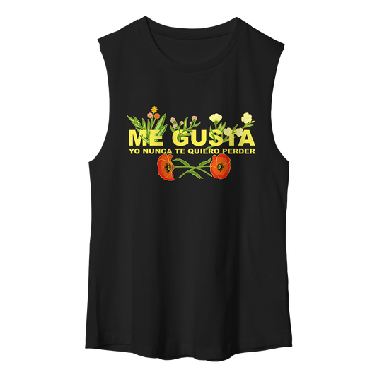 Shakira Poppies Muscle Tank - Black